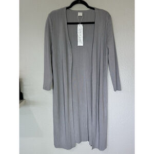 Silk & Salt Longline Ribbed Cardigan Soft Gray Duster NWT